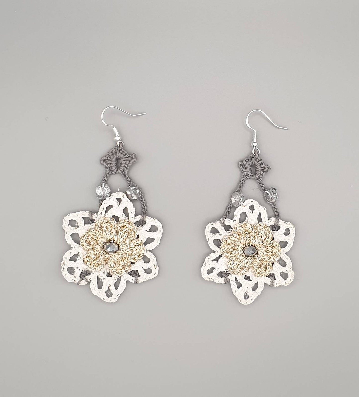 Effortless elegance floral crochet earrings